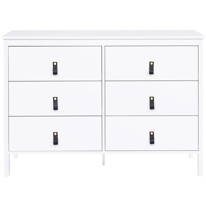 Commode 6 tiroirs MILANO bois blanc