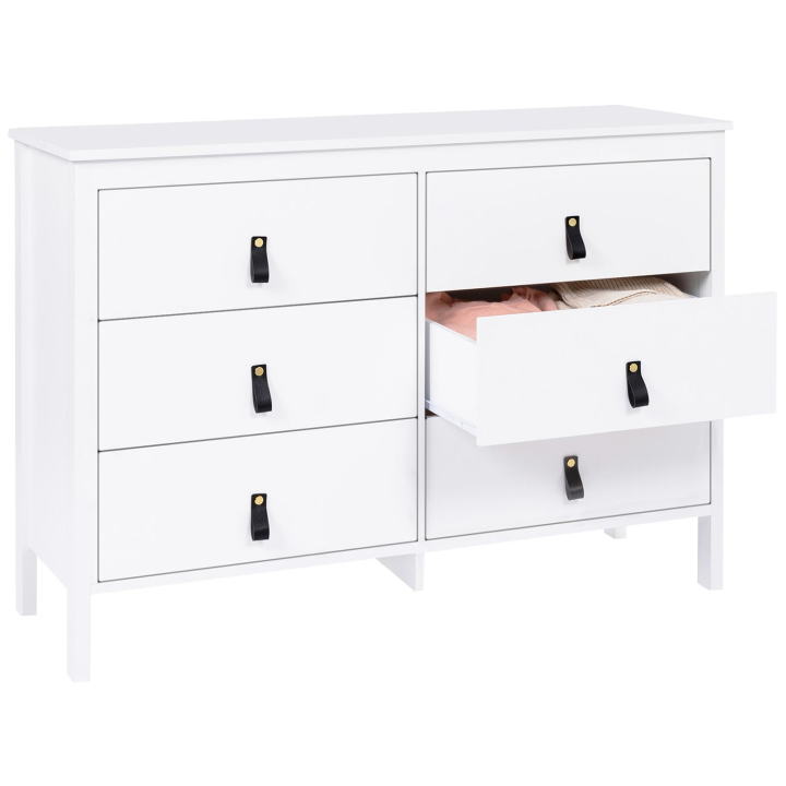 Commode 6 tiroirs MILANO bois blanc