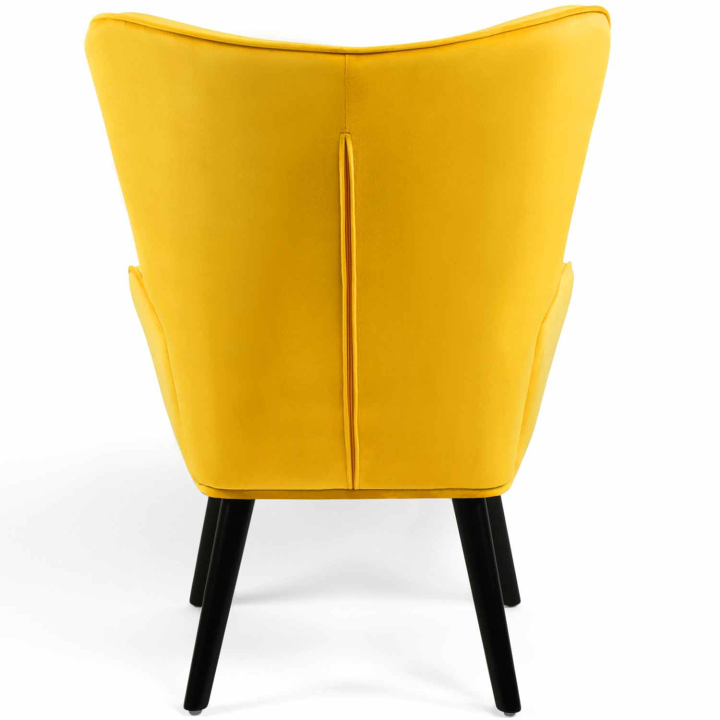 Fauteuil scandinave ANIA velours jaune