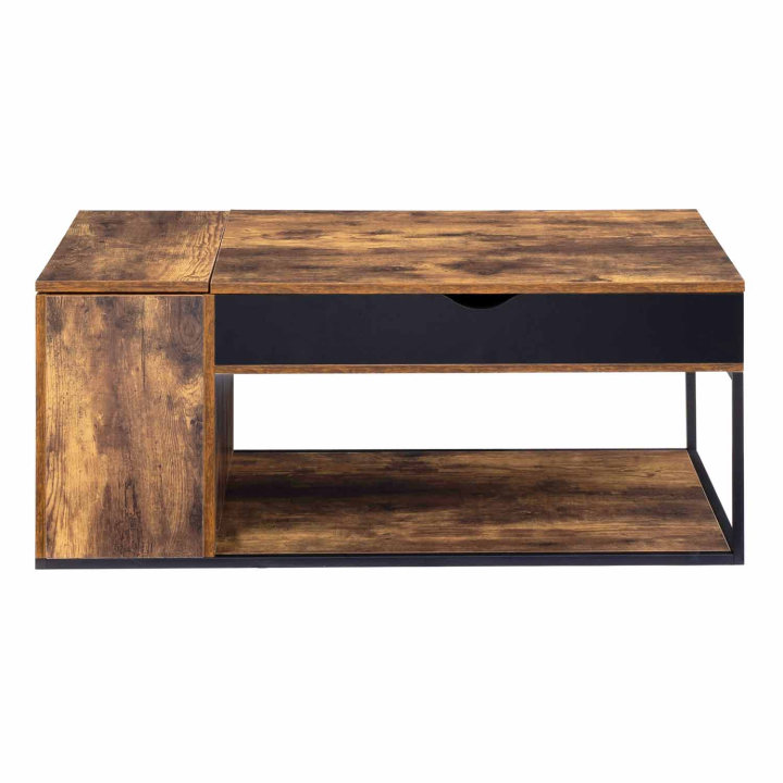 Table basse plateau relevable CHICAGO avec coffre design industriel