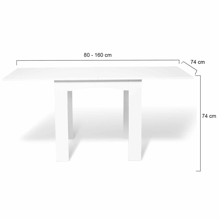 Mesa de comedor extensible blanca barata para 6 a 8 personas | ID Market