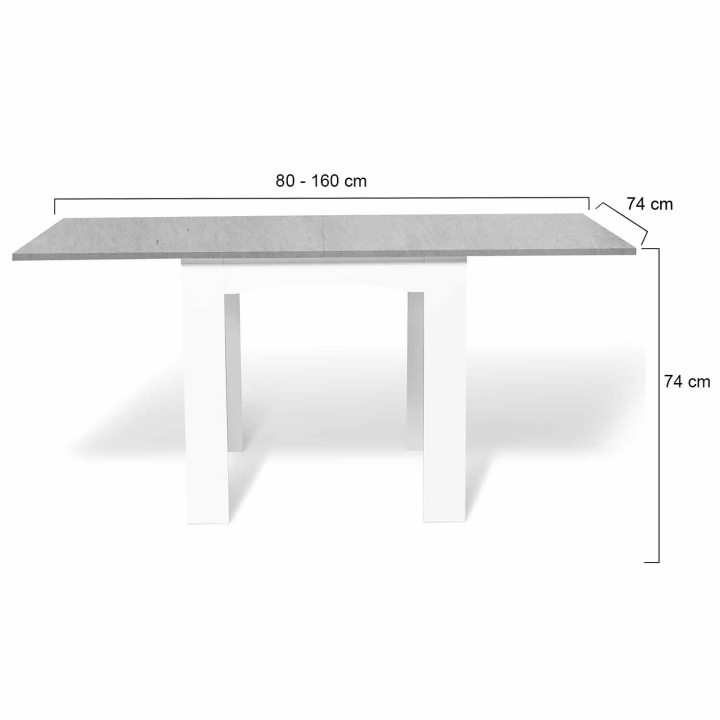 Mesa de comedor de hormigón encerado extensible barata para 6 a 8 personas | ID Market