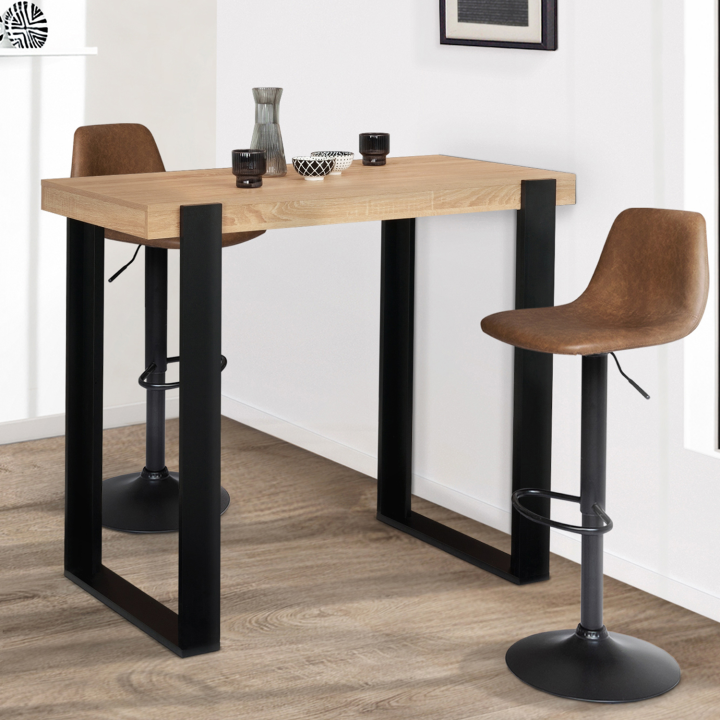 Soporte de cocina negro y madera 113 cm - PHOENIX | ID Market