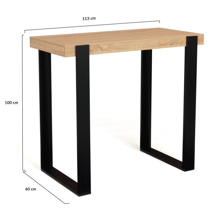 Soporte de cocina negro y madera 113 cm - PHOENIX | ID Market