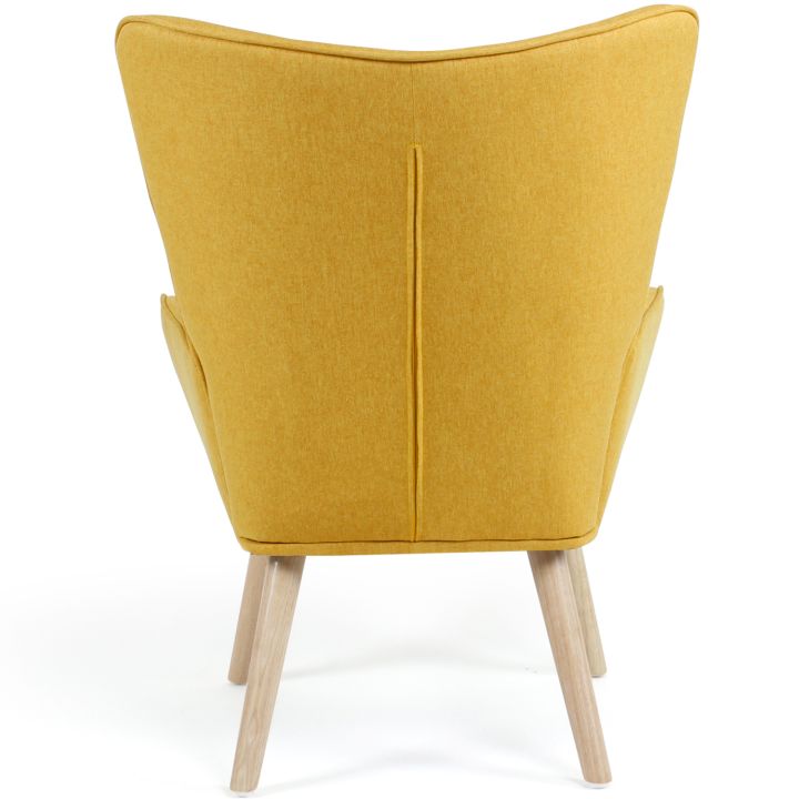 Fauteuil scandinave IVAR avec repose pieds jaune