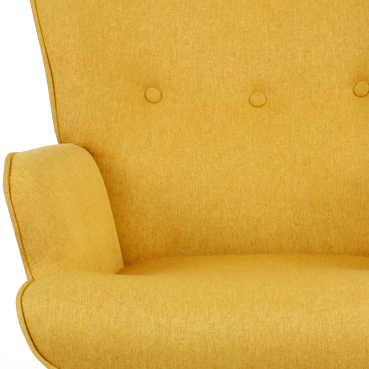 Fauteuil scandinave IVAR avec repose pieds jaune