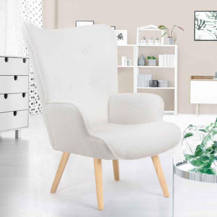 Sillón rizado escandinavo blanco - IVAR | ID Market