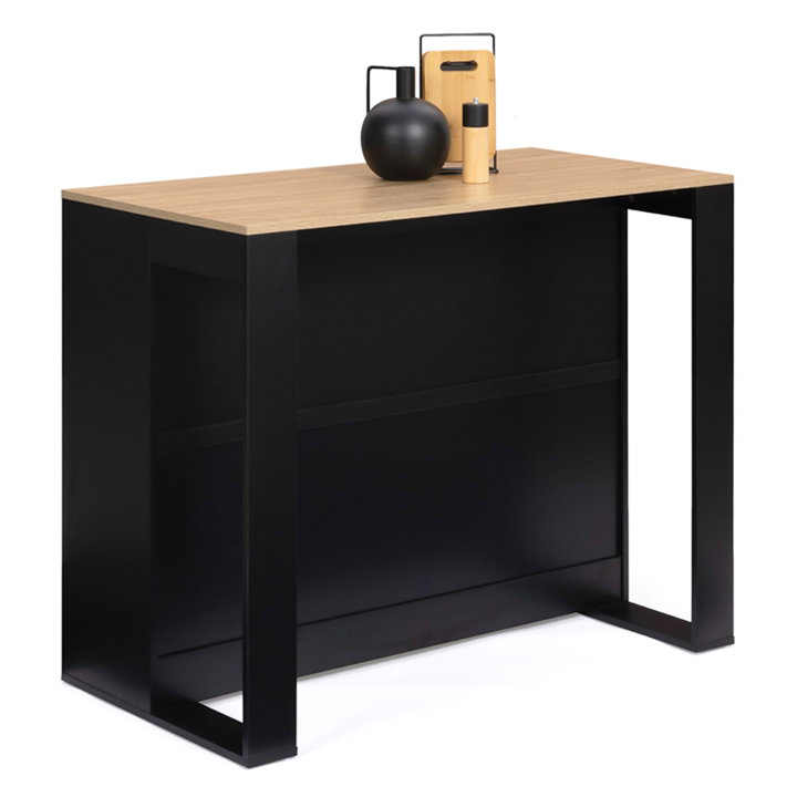 Mesa alta negra y de madera para cocina - JUNO | ID Market