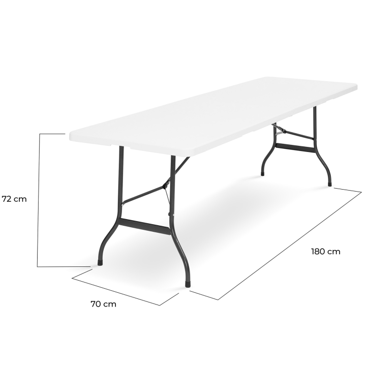 Juego de 2 mesas de camping plegables blancas 180 cm | ID Market