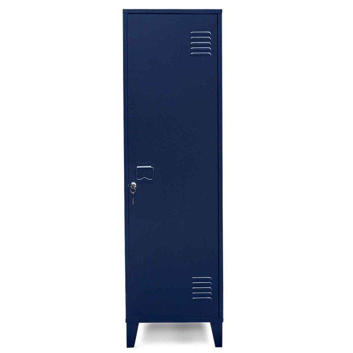 Armoire vestiaire ESTER porte métal bleu foncé design industriel