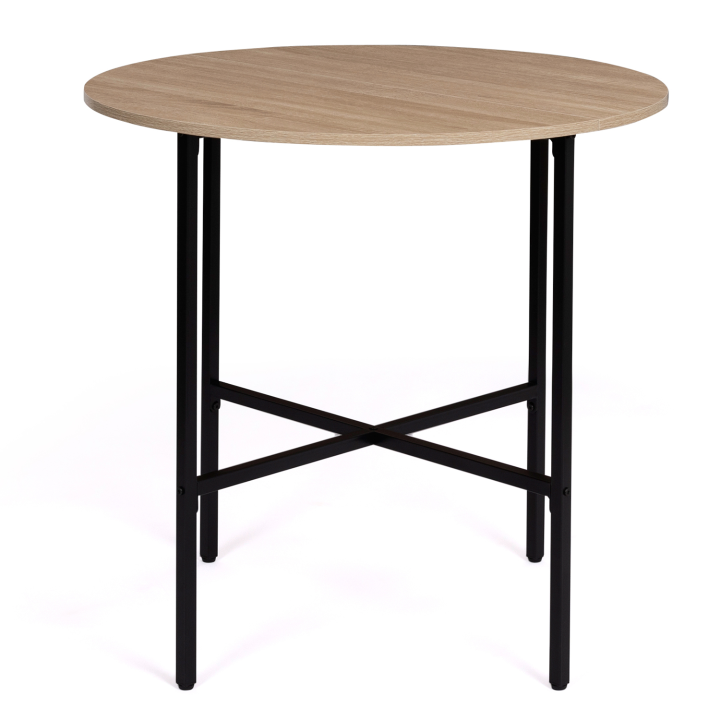 Table à manger ronde DETROIT 2-4 personnes design industriel 80 cm