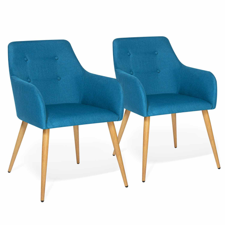 Lot de 2 fauteuils DANIA bleu canard