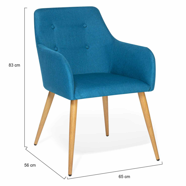 Lot de 2 fauteuils DANIA bleu canard