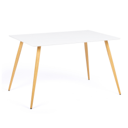 Table à manger scandinave rectangle SARA 6 personnes blanche 120 cm