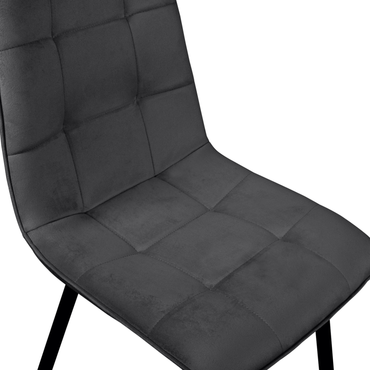 Lot de 6 chaises MILA en velours mix color bleu x2, gris foncé x2, gris clair x2