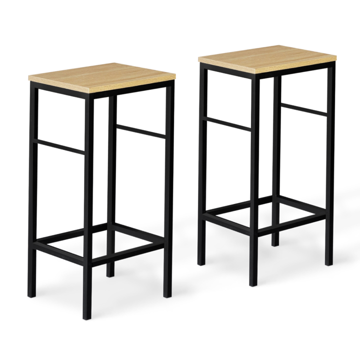 Ensemble table de bar DETROIT et 2 tabourets design industriel