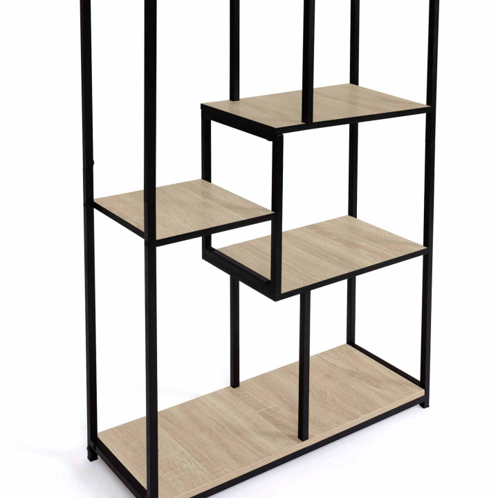 Etagère bibliothèque 6 niveaux asymétrique DETROIT design industriel 161cm