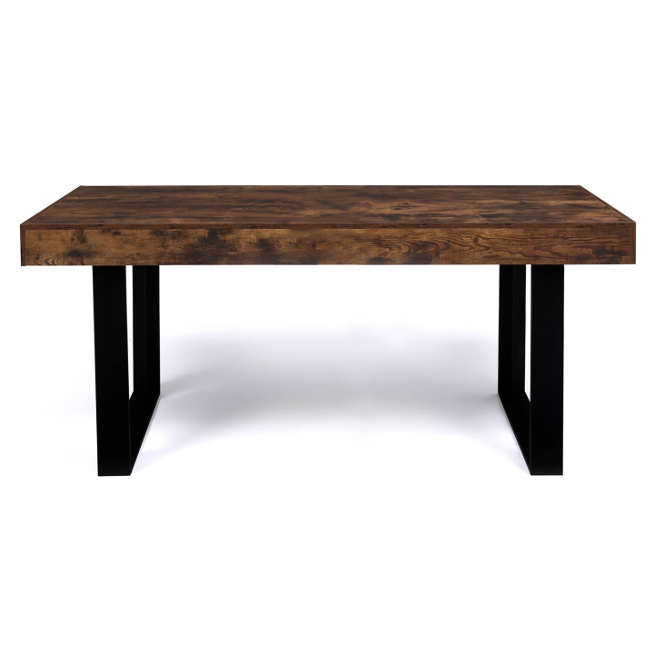 Mesa de comedor para 10 personas 225 cm en madera envejecida y negro - PHOENIX | ID Market