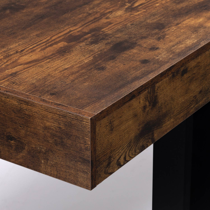 Mesa de comedor para 10 personas 225 cm en madera envejecida y negro - PHOENIX | ID Market