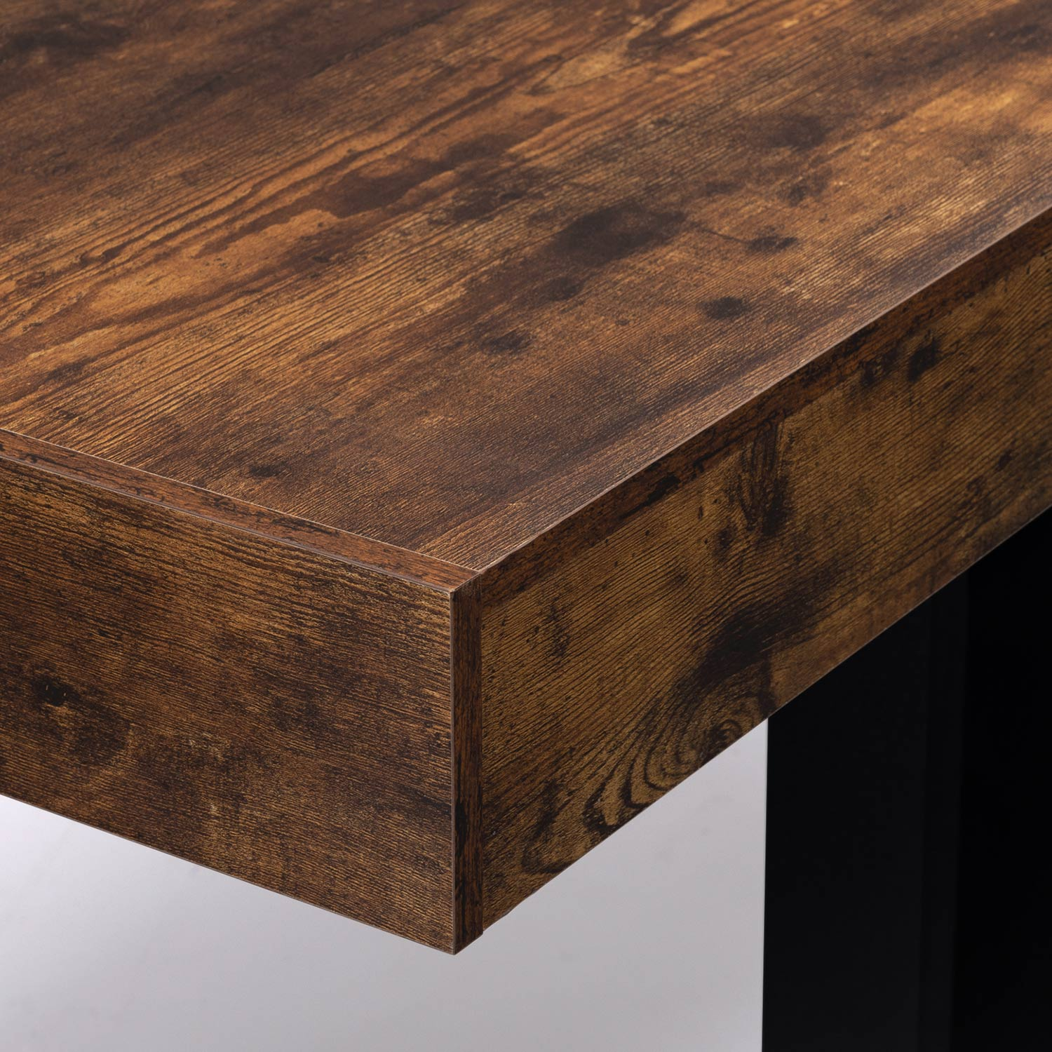 Table de réception carrée NOIRE imitation bois de 78cm pliante