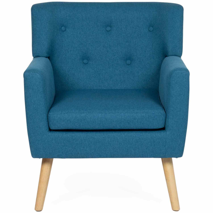 Fauteuil Scandinave bleu canard pas cher | ID Market