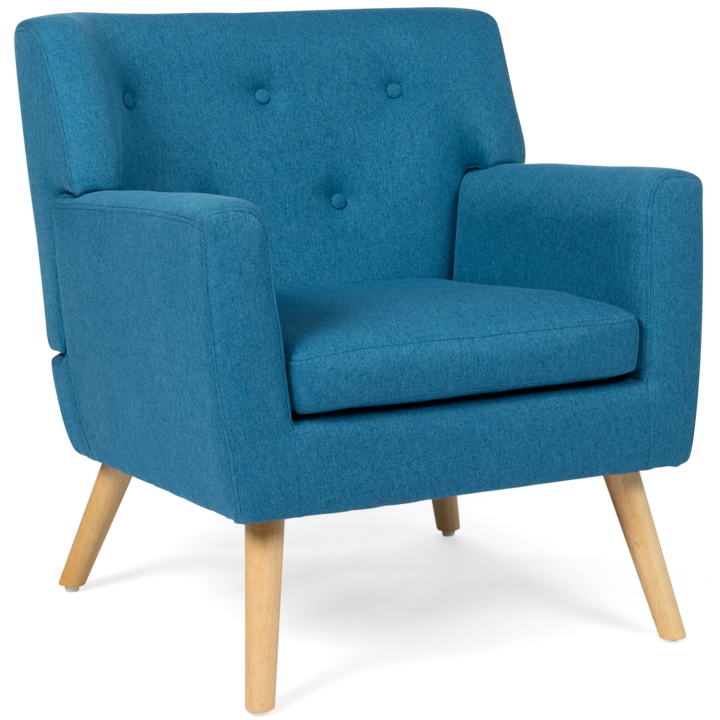 Fauteuil Scandinave bleu canard pas cher | ID Market