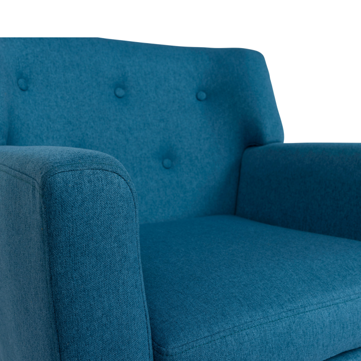 Fauteuil Scandinave bleu canard pas cher | ID Market