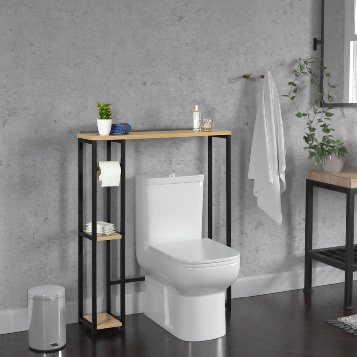 Meuble dessus WC avec étagères DETROIT design industriel