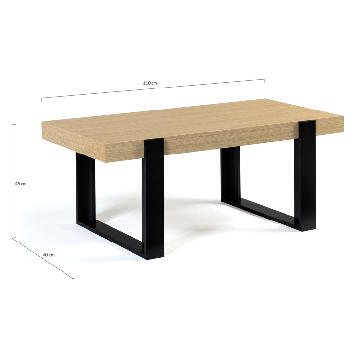 Table basse PHOENIX bois et noir