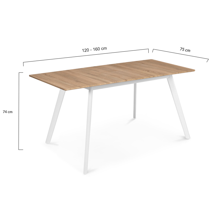 Mesa de madera extensible escandinava para 6 personas | ID Market