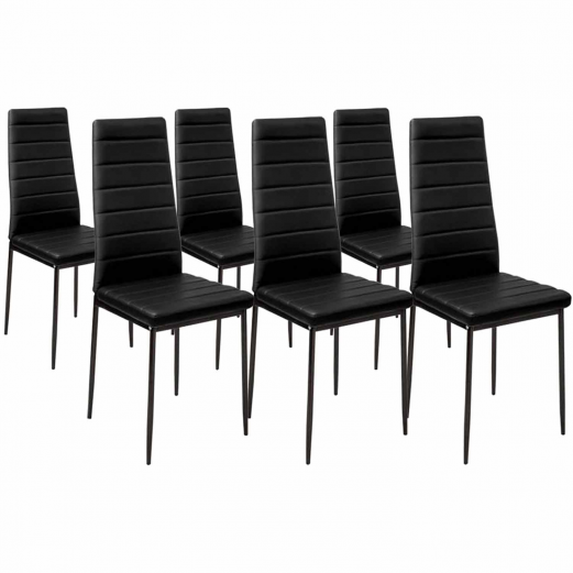 Lot de 6 chaises noires pas cher pour salle à manger