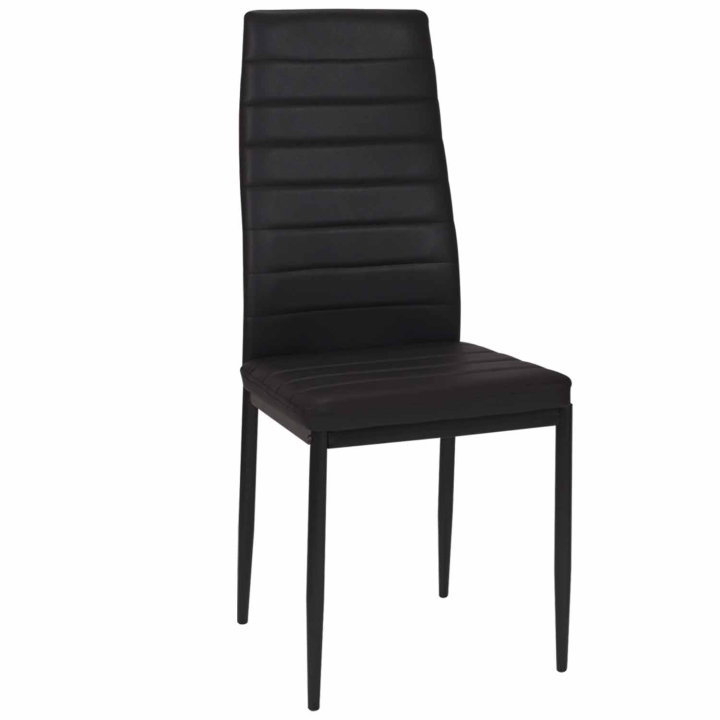 Lot de 6 chaises ROMANE noires pour salle à manger