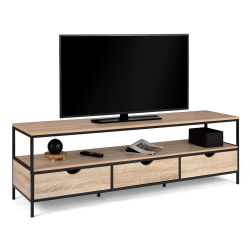 Soporte de TV estilo industrial 160 cm 3 cajones - DETROIT | ID Market