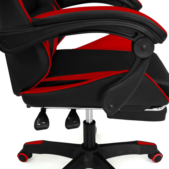 Fauteuil de gaming ALEX réglable noir et rouge