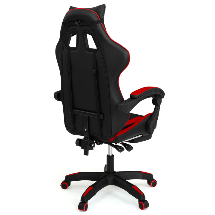 Fauteuil de gaming ALEX réglable noir et rouge