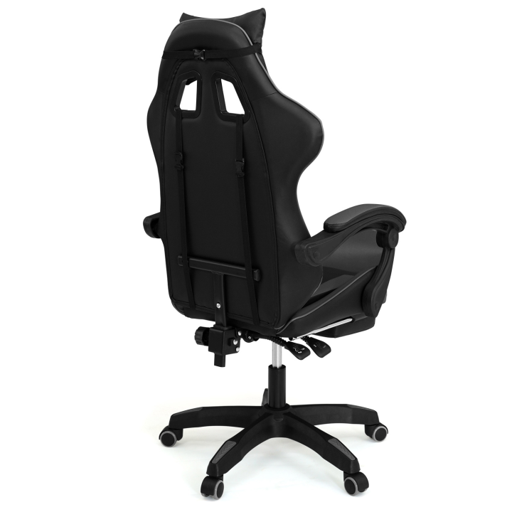 Fauteuil de gaming ALEX réglable noir et gris