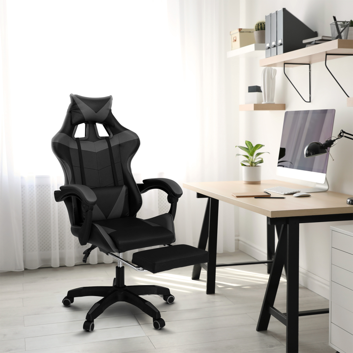 Fauteuil de gaming ALEX réglable noir et gris