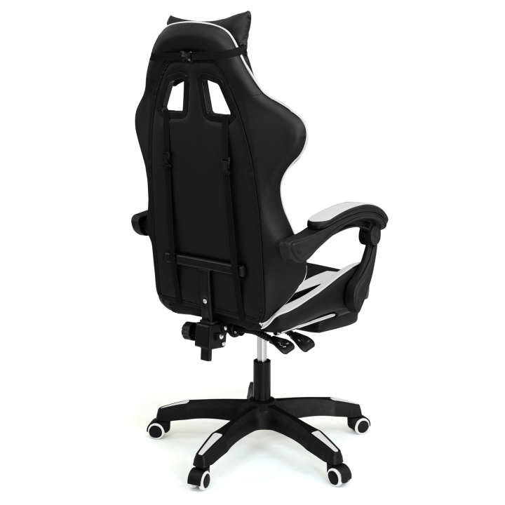 Fauteuil de gaming ALEX réglable noir et blanc