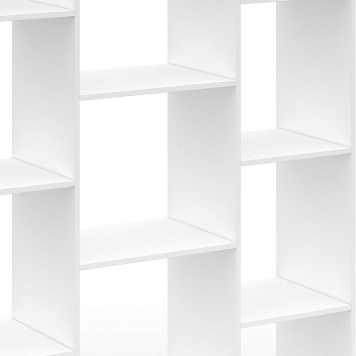 Etagère bibliothèque COLETTE avec 11 compartiments blanc H.143 cm