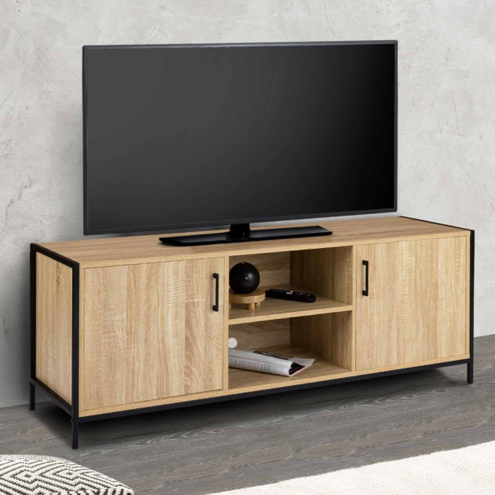 Mueble TV estilo industrial 140 cm 2 puertas - DETROIT | ID Market