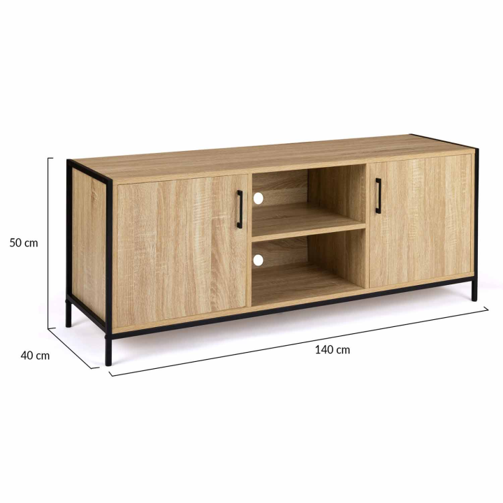 Mueble TV estilo industrial 140 cm 2 puertas - DETROIT | ID Market