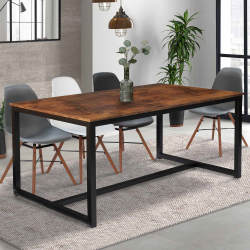 Table à manger rectangle DAYTON 6 personnes design industriel 150 cm