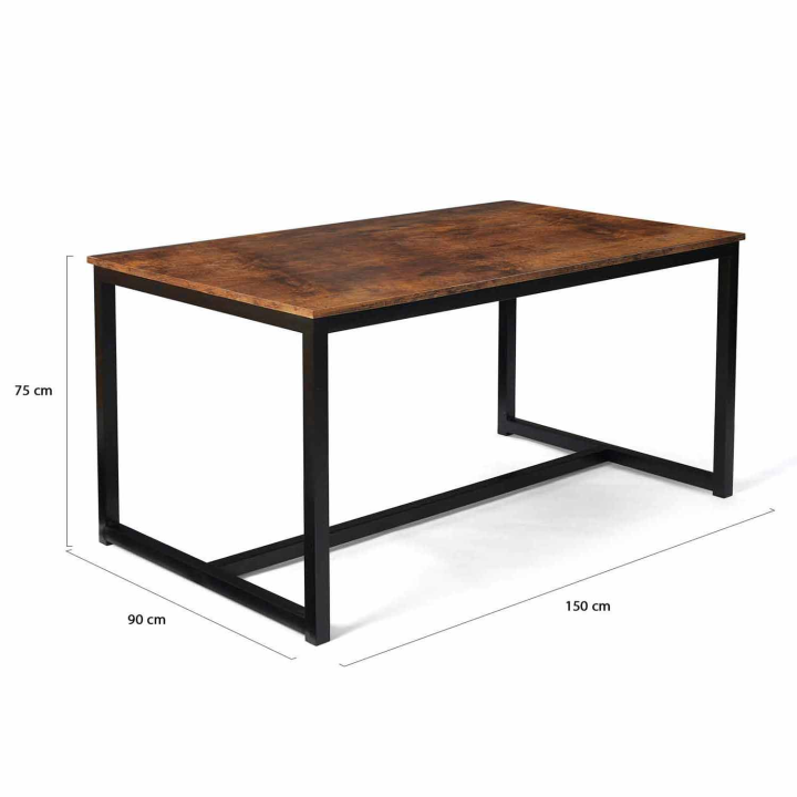 Mesa de comedor estilo industrial 6 personas 150 cm - DAYTON | ID Market