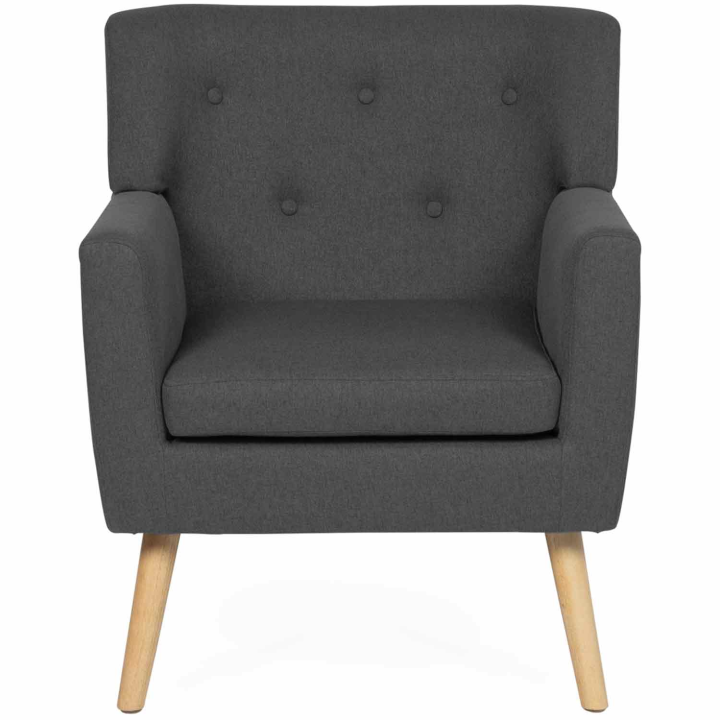 Fauteuil scandinave en tissu gris anthracite