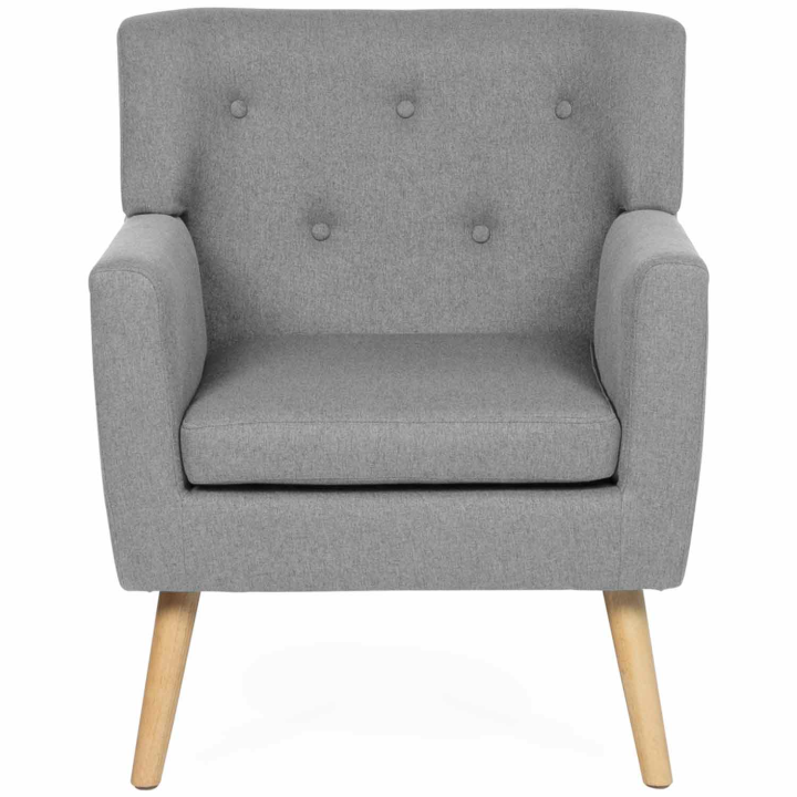 Fauteuil scandinave LIV en tissu gris chiné