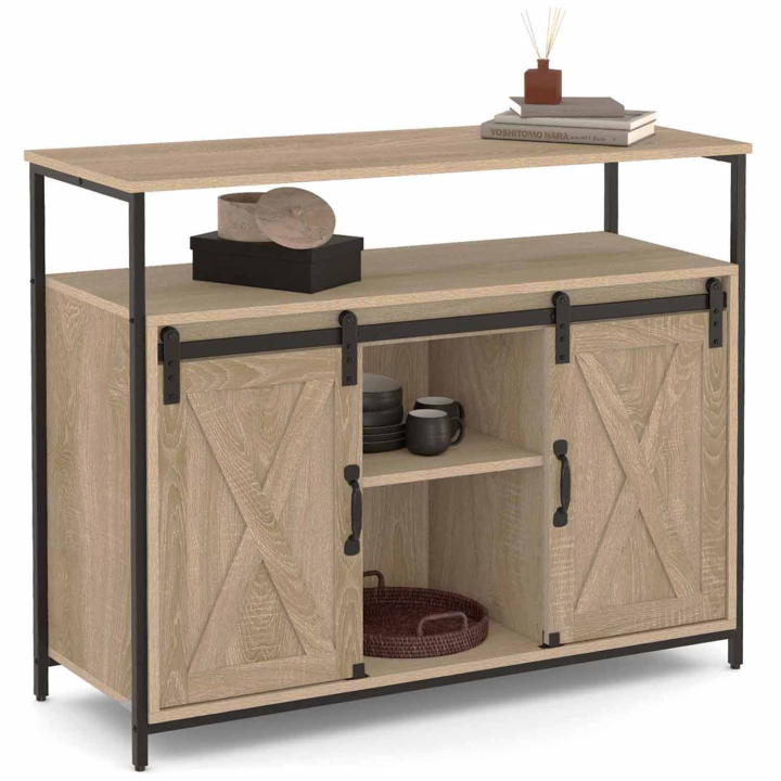 Buffet 2 portes grange coulissantes 100 cm QUEBEC design industriel