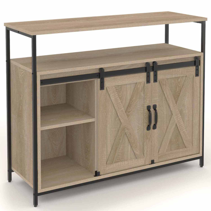 Buffet 2 portes grange coulissantes 100 cm QUEBEC design industriel