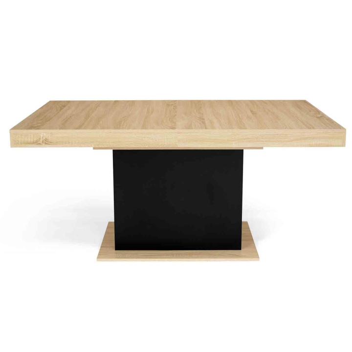 Table à manger rectangle EDEN 8 personnes bois et noir 160 cm