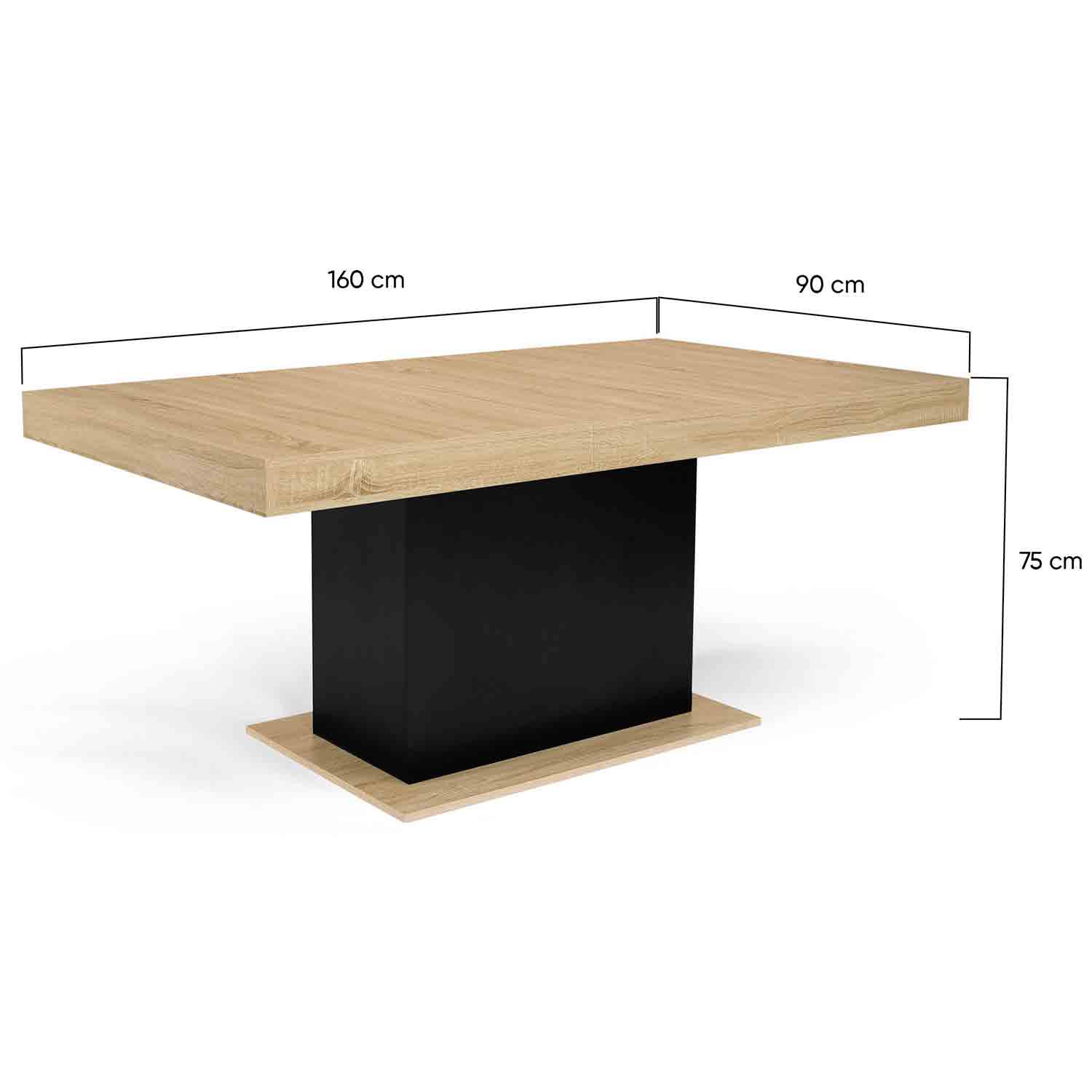 Table Manger Extensible Personnes Bois Et Noir Eden Id Market