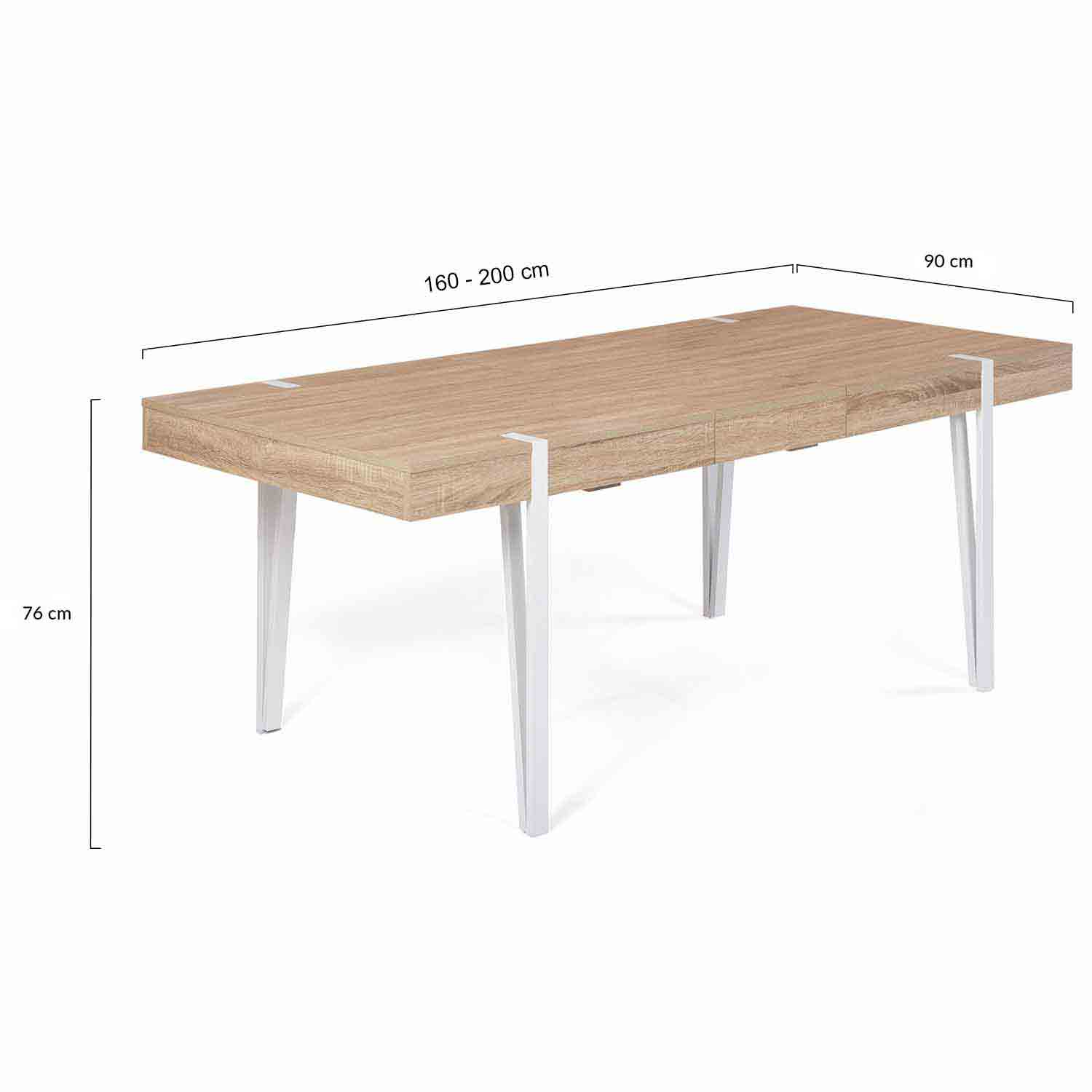 IDMARKET Table à manger extensible EDEN 6-10 personnes bois et blanc  160-200 cm au meilleur prix